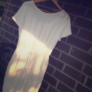 ⚡️POCKETS!! White summer midi dress